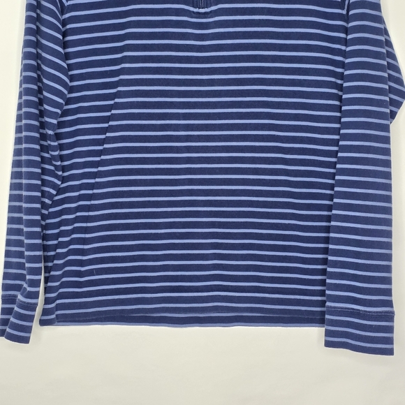 Vineyard Vines Striped 1/4 Zip Top Size XL Cotton Long Sleeve Logo Preppy Shirt - Picture 3 of 11